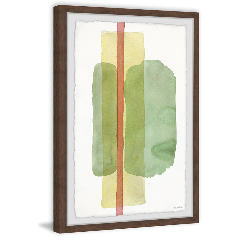 Line In Between Greens - Single Picture Frame Painting, 61 cm H x 41 cm W