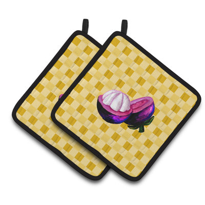Les trésors de mangosteen de caroline de basketweave découpé sur cuisinier poignée