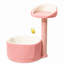 Arbre à chat compact avec lit rond, griffoir en sisal rayé, perchoir surélevé en peluche et jouet suspendu pour chats d'intérieur