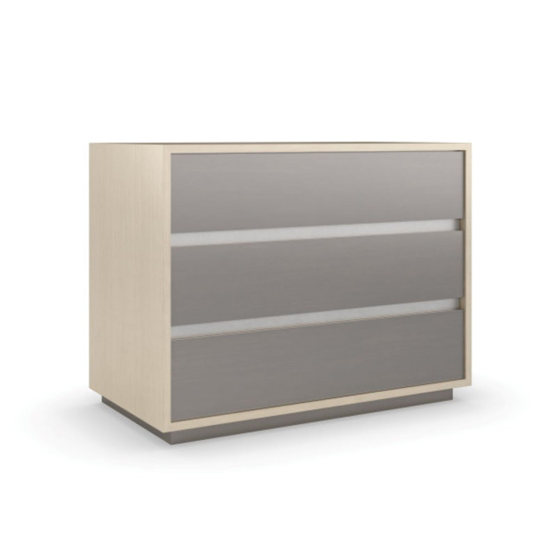 Da Vita 3 - Drawer Solid Wood Nightstand, Gray