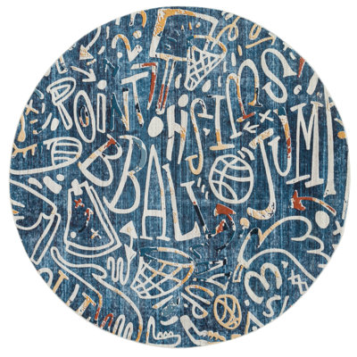 Sportsglyphs Basketball Power Loom Area Rug