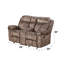 Zubaida Two Tone Chocolate Velvet Recliner Loveseat W/USB Port & Console-2074374262