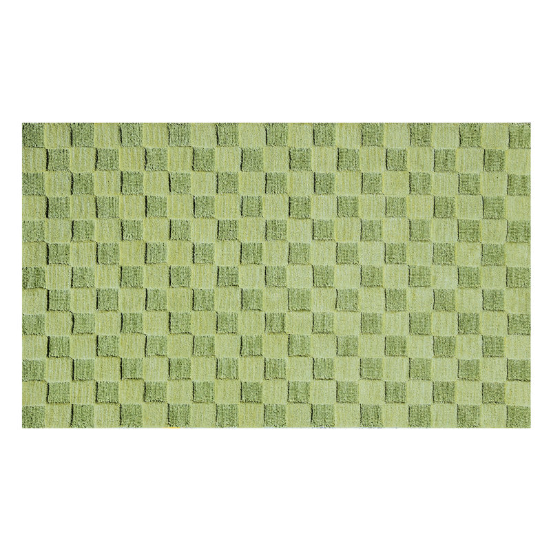 Moss Checkerboard Rug, Rectangle 3' x 5'