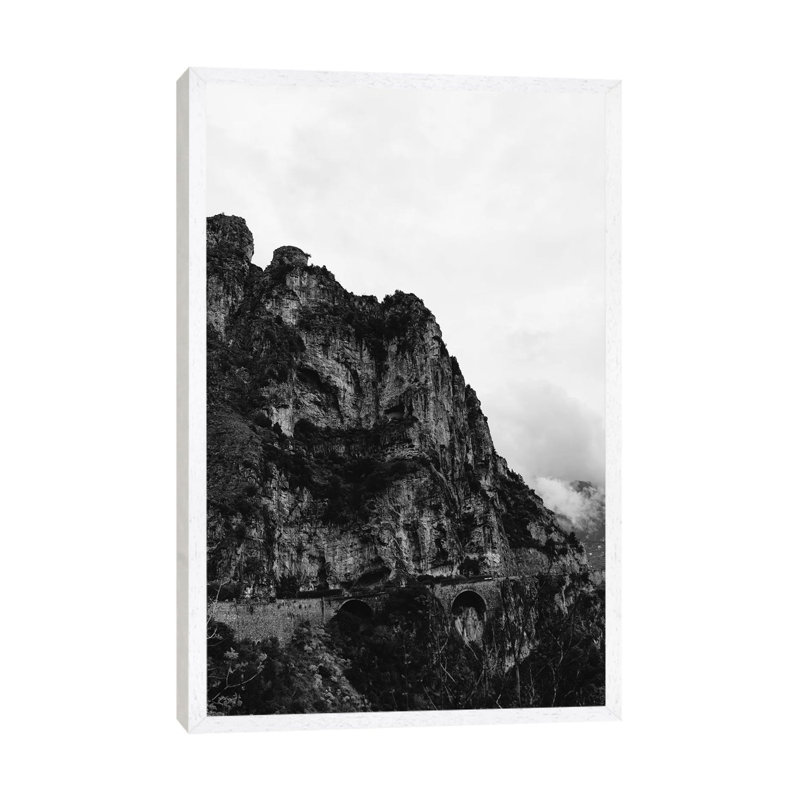 Stormy Amalfi Coast Drive I by Bethany Young - Print on Canvas, White Framed, 66.04cm H x 45.72cm W x 3.81cm D