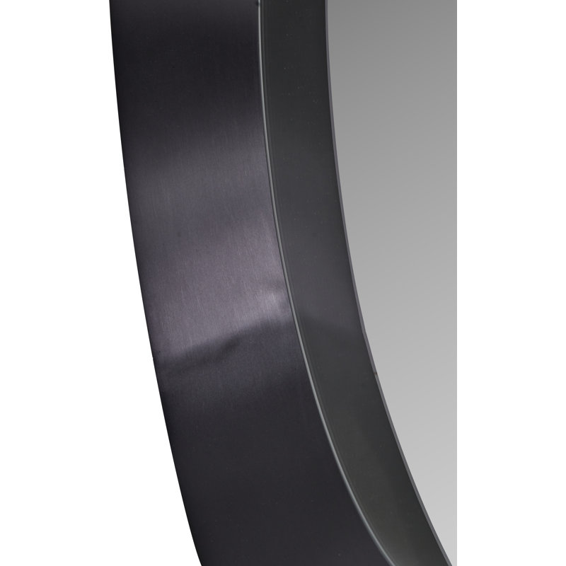 Metal Round Mirror, Small, Graphite Black