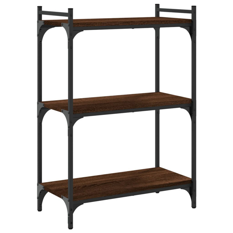 Tymarius Bookcase, Brown/Oak, (3 Shelves) 34" H x 24" W x 12" D