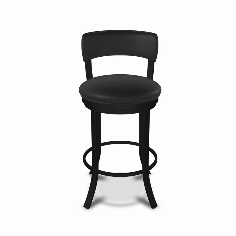 Tabouret de bar et de comptoir Bulmore, Tabouret de comptoir (siège d'une hauteur de 26 p, Noir réglisse, Onyx sable