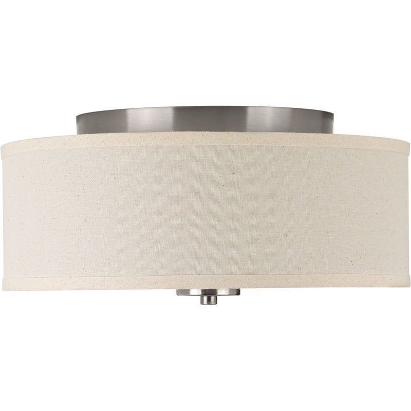 Chantey Linen Flush Mount, Brushed Nickel