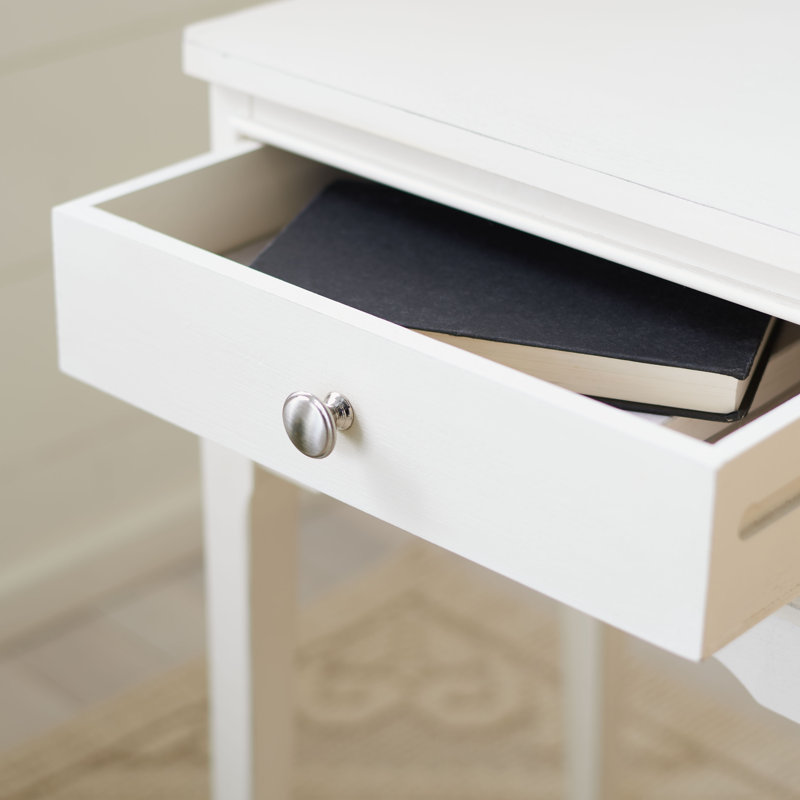 Frieda End Table with Storage, White