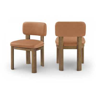 Paloma Cognac Vegan Leather Upholstered Dining Chair
