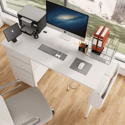 47.3"Office Desk With Power Outlet (Not Including Office Chairs)