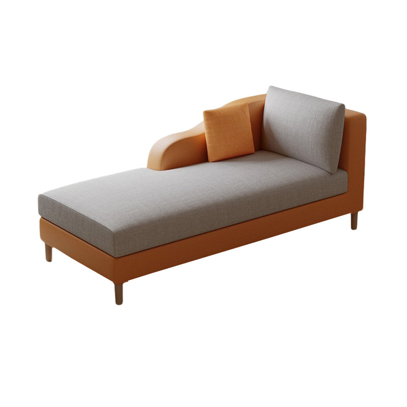 Chaise longue rembourrée Hinna, Accoudoir à droite (vu de face), Orange / gris clair