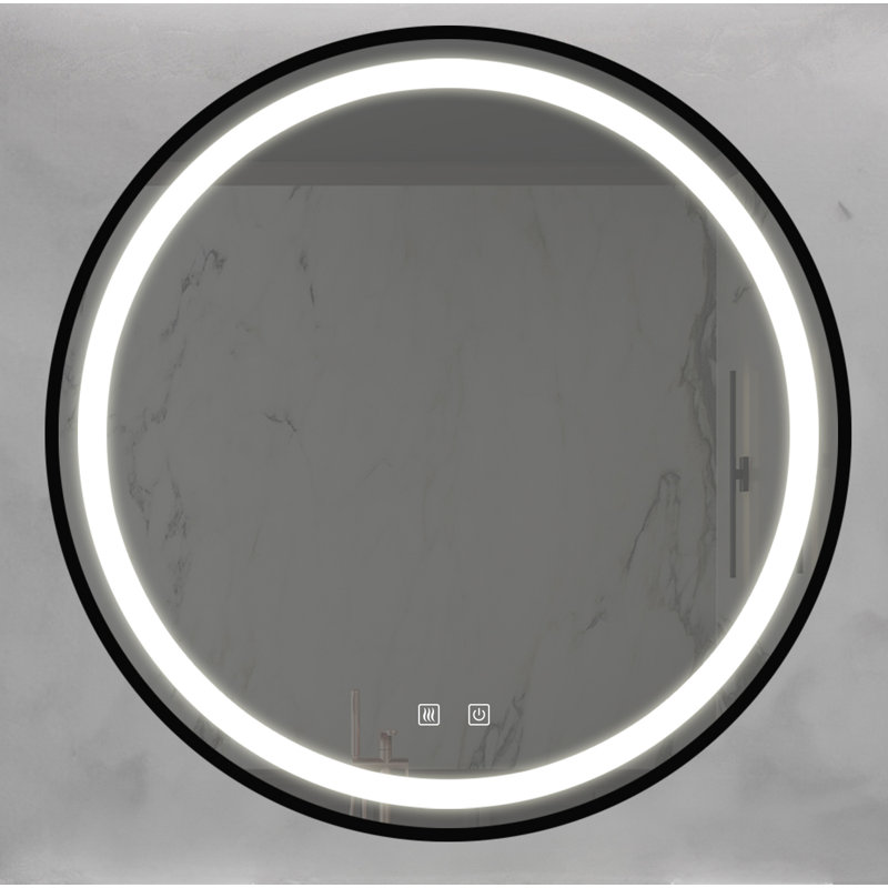 Miroir de salle de bain Hannakaisa, 24 po x 24 po