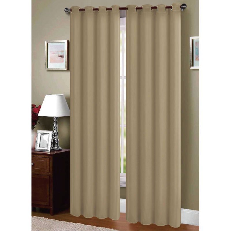 Agot Room Darkening Curtain Single Panel, Brown