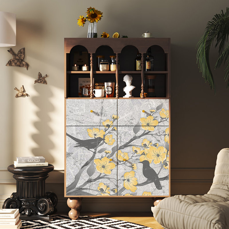 Modern wooden multi-functional accent cabinet