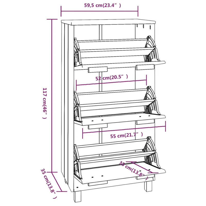 18 Pair Flip Down Shoe Storage