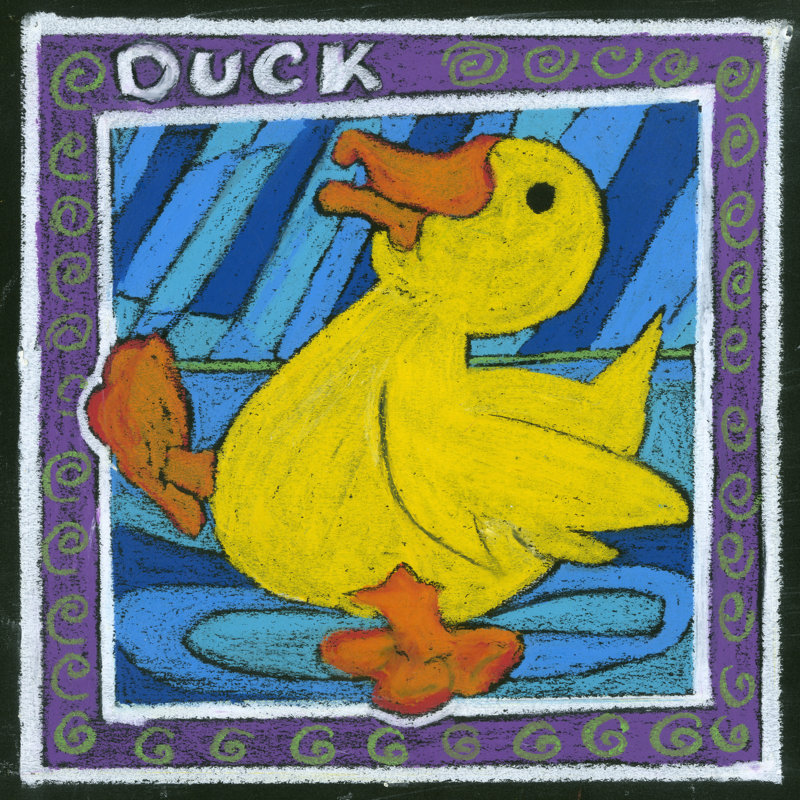 Whimsical Duck by Lisa Choate - Wrapped Canvas Painting, 76cm H x 76cm W x 3.8cm D