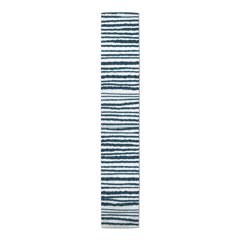 Chemin de table gris, Bleu marine