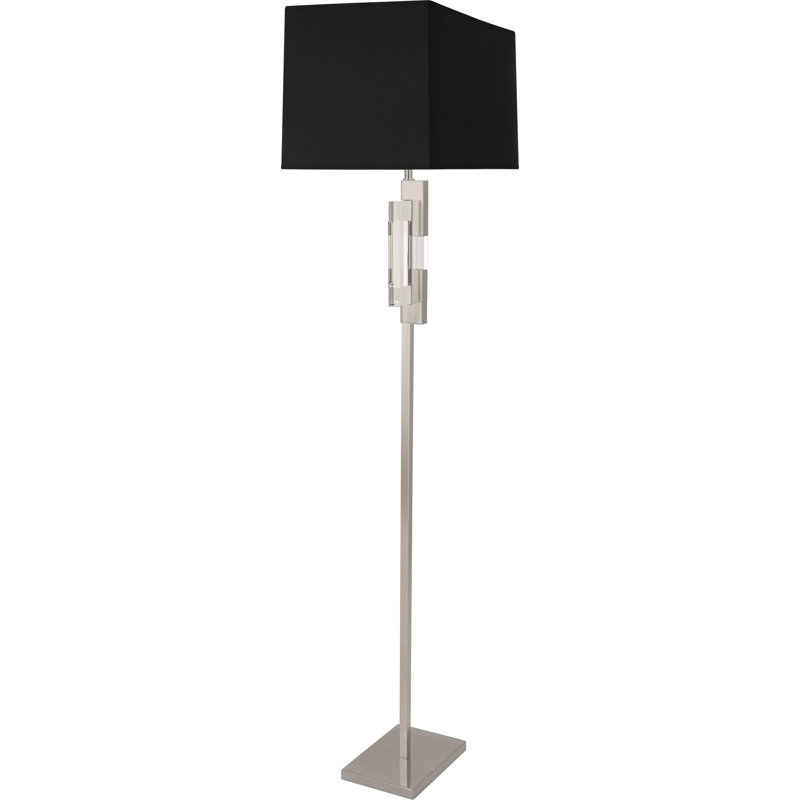 Lincoln 63'' Traditional Floor Lamp, Black, Polished Nickel