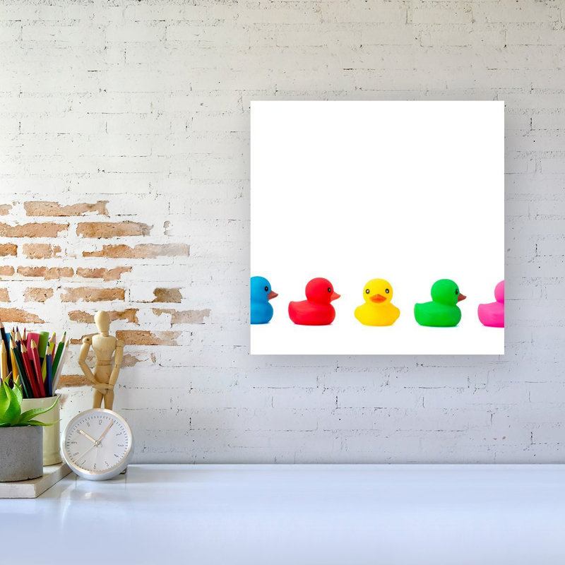 Coloured Rubber Ducks - Wrapped Canvas Print