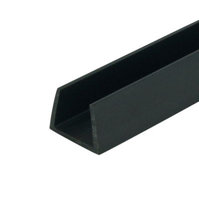 Outwater Plastics Black 5/8'' Styrene Plastic U-Channel/C-Channel 46 Inch Lengths (Pack Of 3)