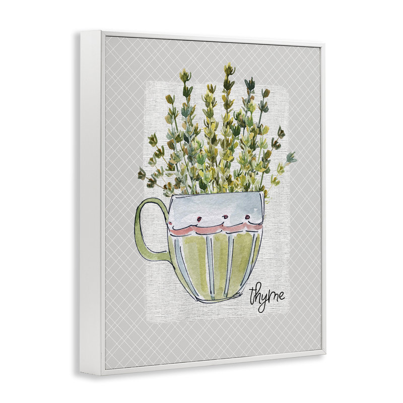 «Thym Herb», giclée encadrée par Livi Finn, Encadrement giclée blanc côtier, H 14 po x l 11 po