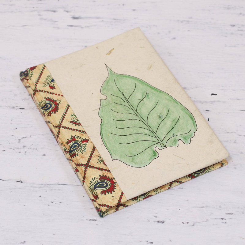 Feuille flottante et journal en papier fait à la main NOVICA