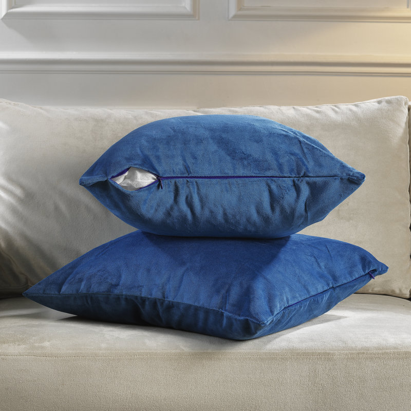 Matte Velvet Pillow Cover, 20" x 20", 44 Blue