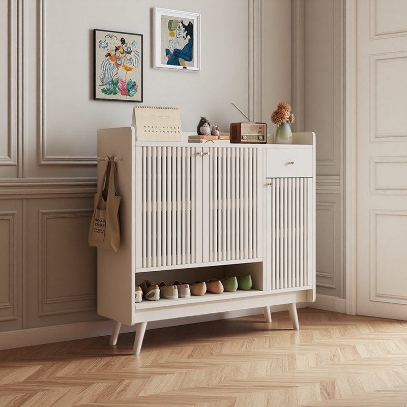Rangement de chaussures simple à la maison, Ivoire ivoire, 41.34" H x 47.24" W x 13.78" D