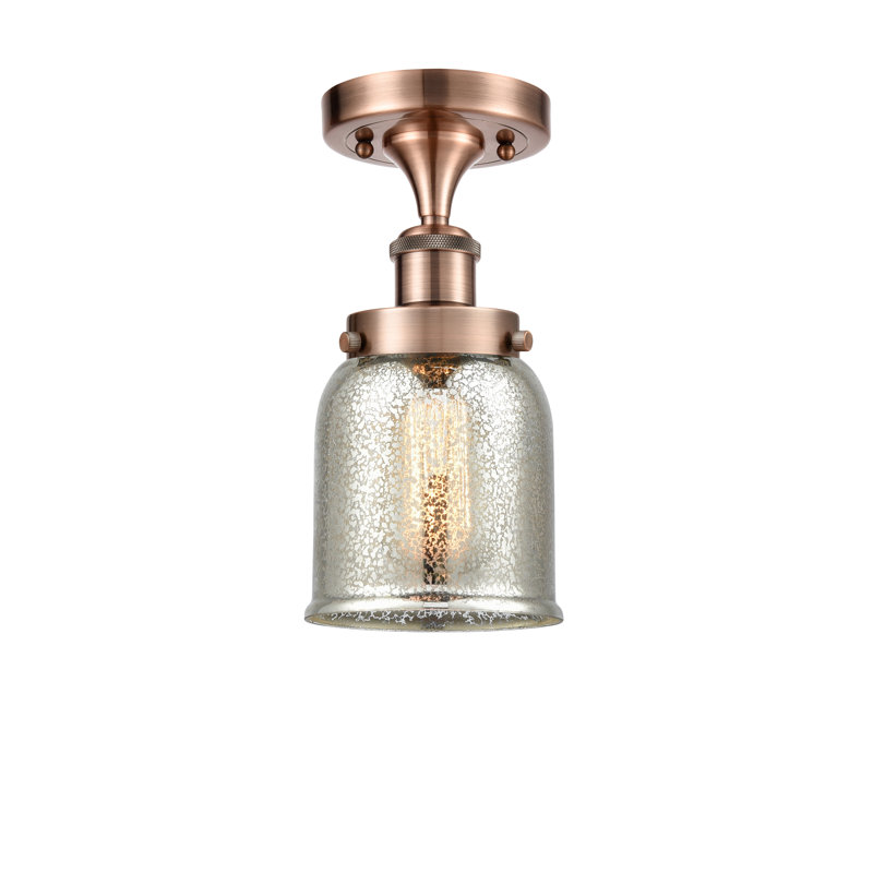 Plafonnier semi-encastré 1 lumière Alixs, Cuivre antique, H 11 po x l 5 po x P 5 po, Ampoule non incluse