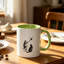 Cute Ceramic Mug with Two Cats Playing with Ink Splash Design - Perfect Gift for Cat Lover on Birthday Christmas Thanksgiving.
