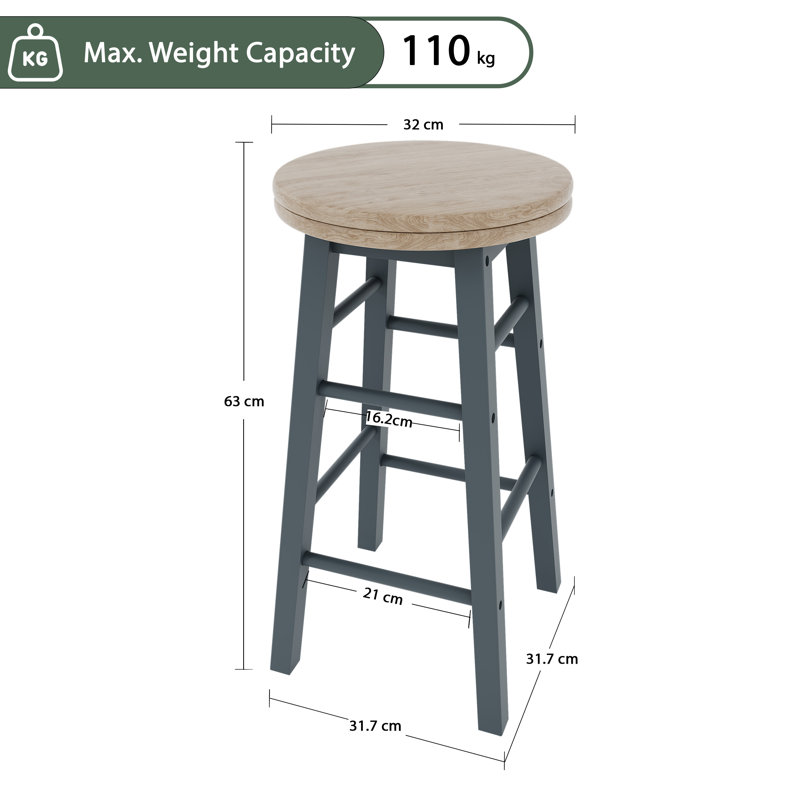 Swivel Bar Stool, Grey / Grey