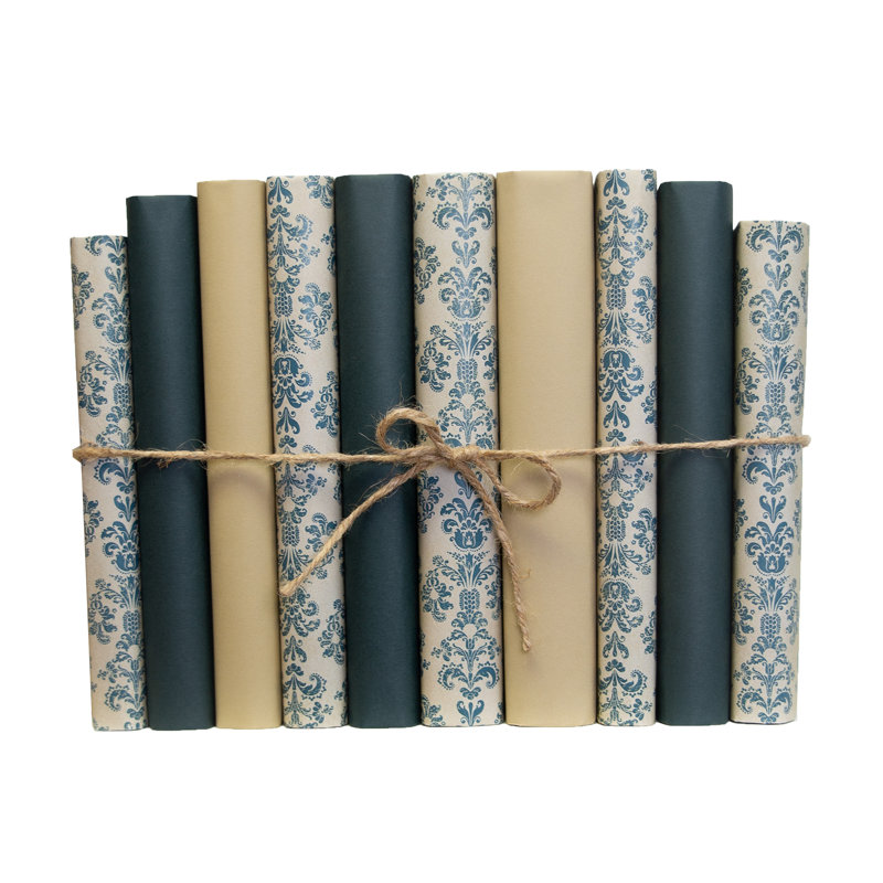 Livres décoratifs - Ensemble de livres sur papier brume forêt - 1 pied de livres verts