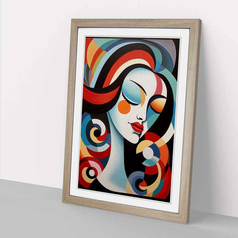 Pablo Picasso Op Art - Framed Print, Oak Framed, 64cm H x 46cm W x 2cm D