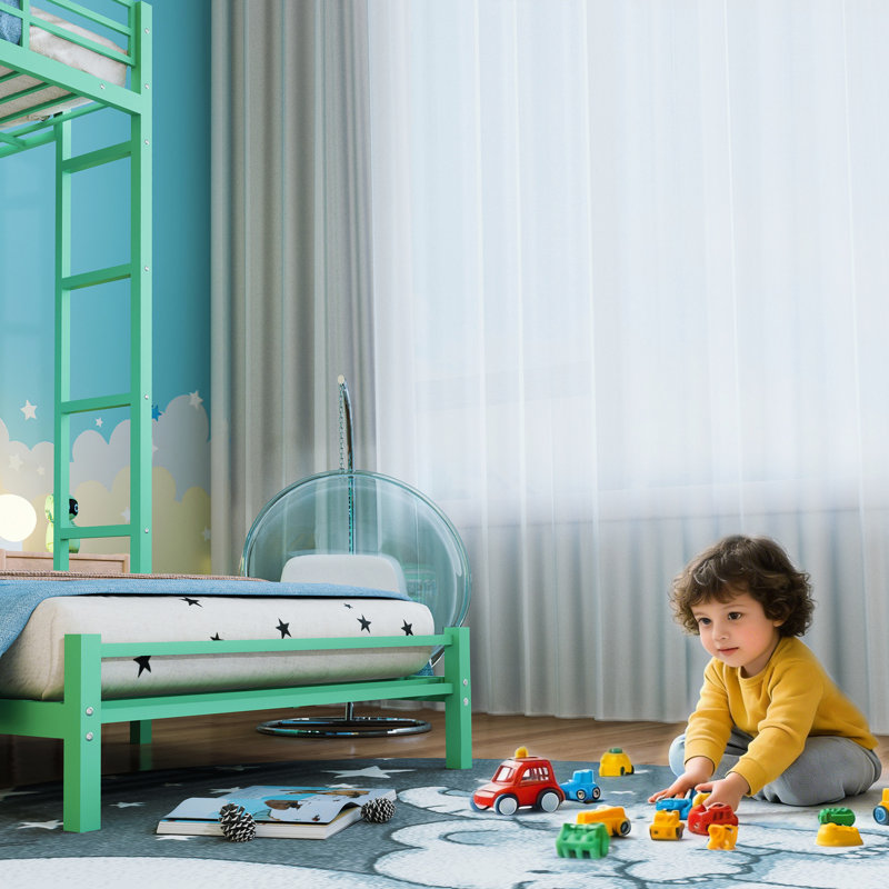 Lit simple superposé avec bureau, rangement et caractéristiques, espace pour les chambres d'invité