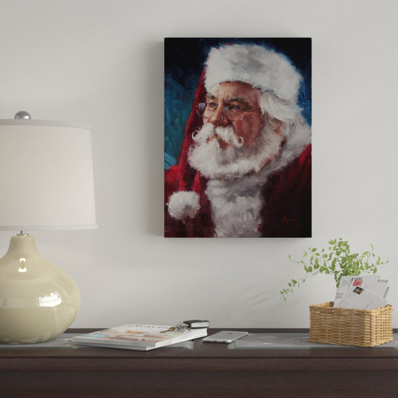 «Elderly Santa Portrait» par Meadowpaint - reproduction d'art sur toile, H 24 po x l 18 po x P 2 po