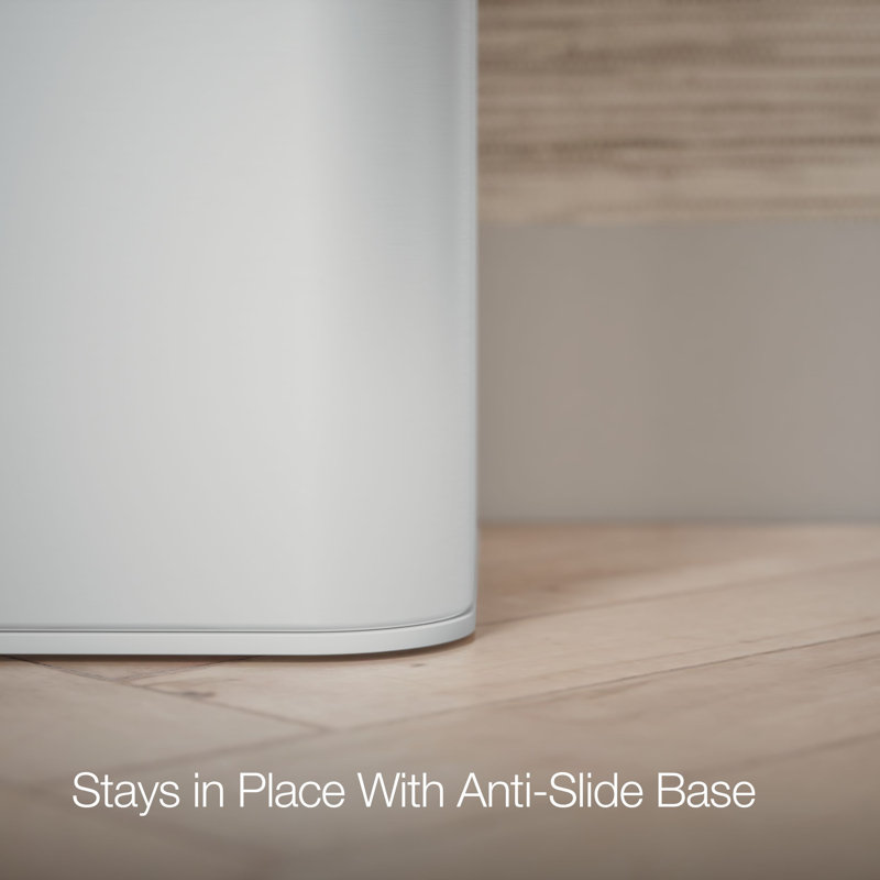22-Liter Dual-Compartment Open-Top Trash Can, Stainless Steel + White