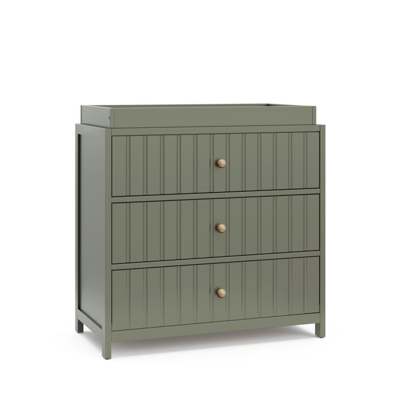 Commode 3 tiroirs avec plateau à langer Graco Teddi, Olive
