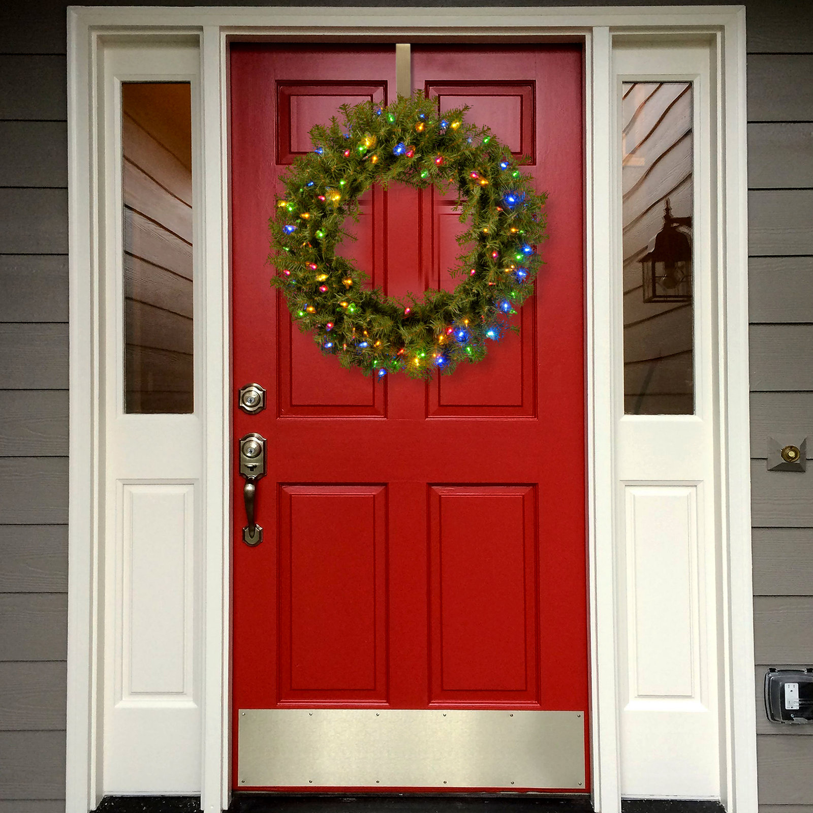 Handcrafted Pre-Lit Fir Christmas Wreath, 30" H x 30" W x 4.5" D