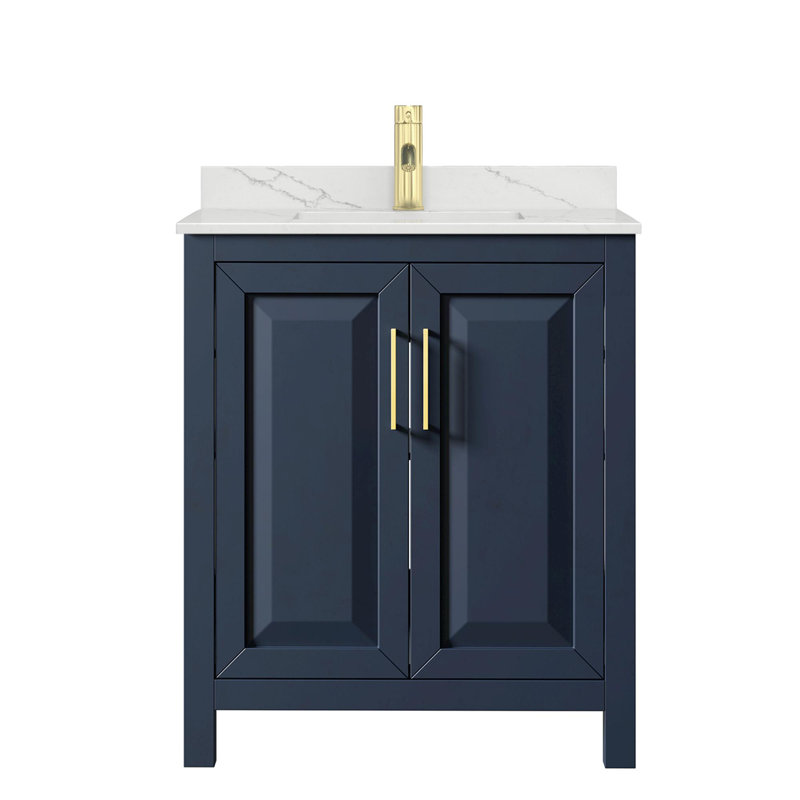 Daria 30'' W Vanity, Brushed Gold, Blue, White Quartz