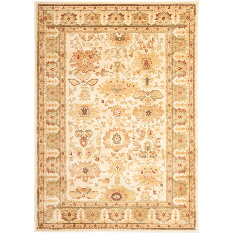 Tapis Heirloom en vert, 4 pi x 5 pi 7 po
