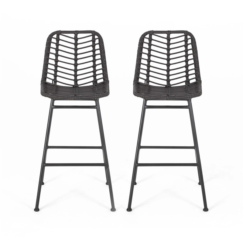 Ensemble de 2 tabourets d'extérieur Sawtelle