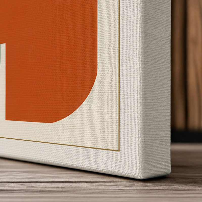 Geometric Harmony Mid-Century - Wrapped Canvas, 36x24 - 91.4 x 61.0 cm, Cream Border