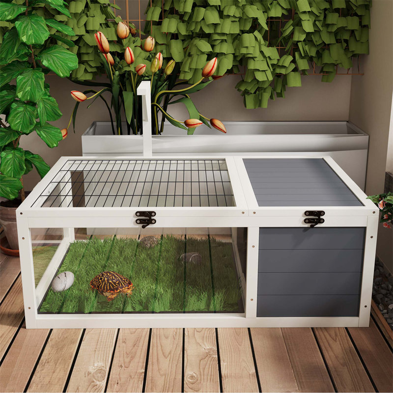 Cage polyvalente pour les reptiles avec de multiples fonctionnalités pour les animaux de compagnie, Gris foncé / blanc