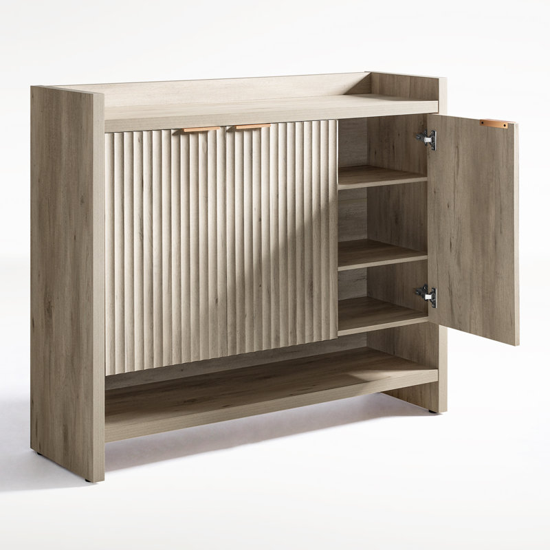 Armoire de rangement à chaussures 30 paires Nicolee, Chêne gris-beige