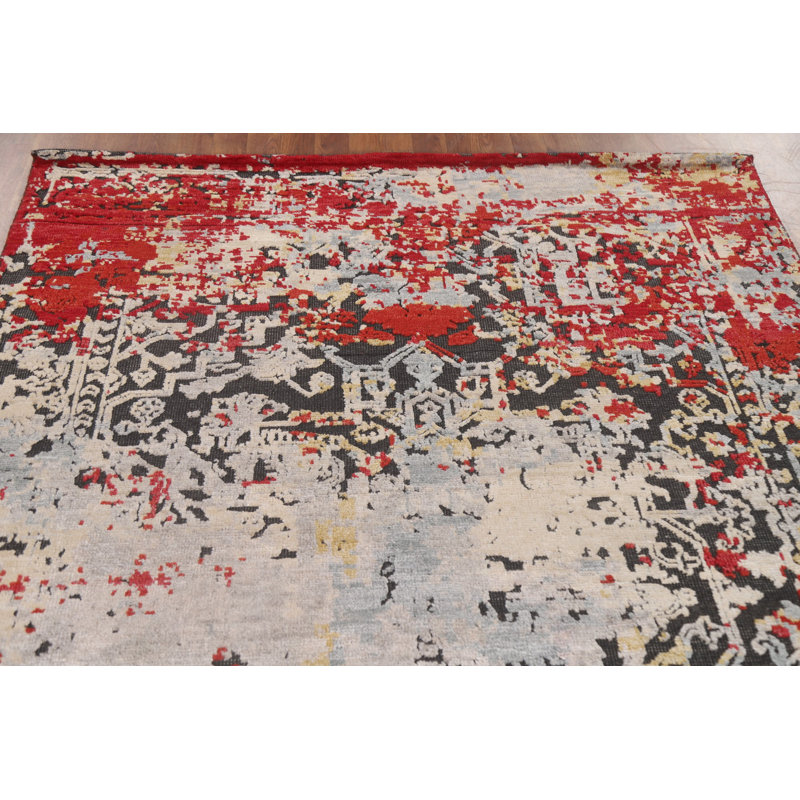 Handmade Wool Abstract Area Rug 6x8