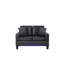 Tissu noir Genesis avec lumières à DEL, console de rangement, porte-gobelets et coussins, choix de chargement chic et sièges