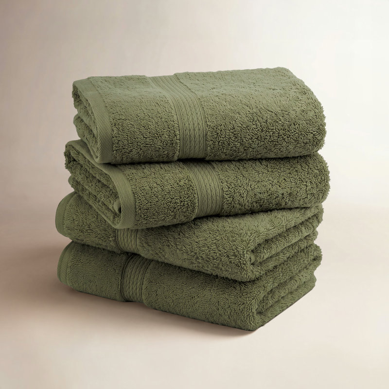 Coton luxueux et hautement absorbant Renata, Vert forêt