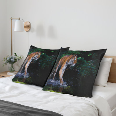 Wild Jungle Tiger Tree Microfiber / Polyester Sham
