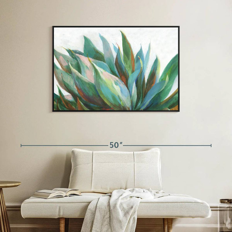 Agave vibrant, Cadre flottant noir, 40 po x 27 po